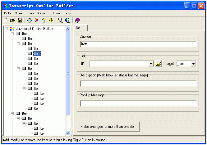 Javascript Outline Builder Screenshot